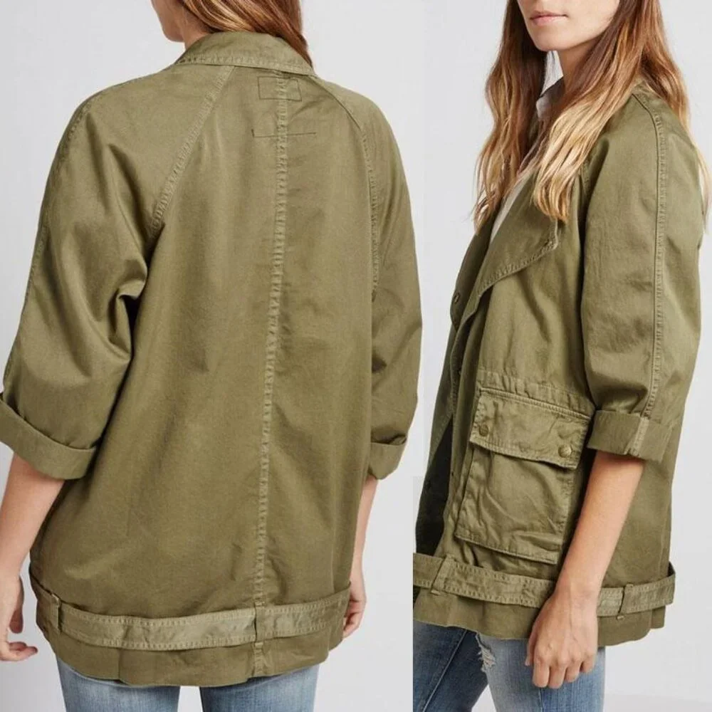 Current Elliott The Infantry Jacket Army Olive Green Utility Double Breasted XS - Picture 3 of 16